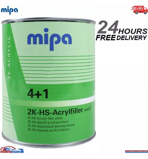 MIPA 4+1 Acryfiller 2K High Build Primer White 4LTR - Quality Primer